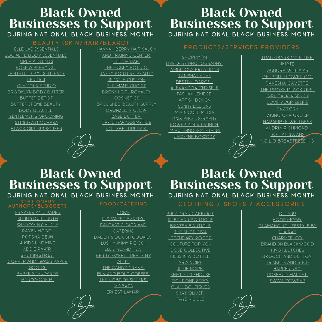 100 Black Owned Businesses to Support During National Black Business Month