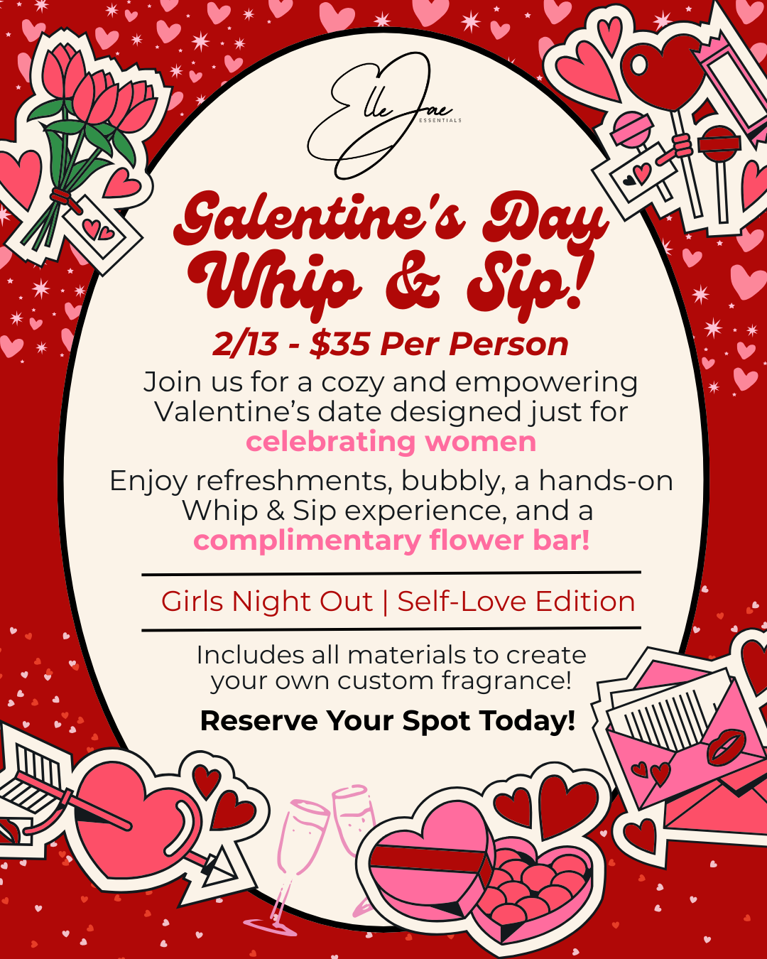 Galentine’s Day Whip & Sip: Self-Love Edition
